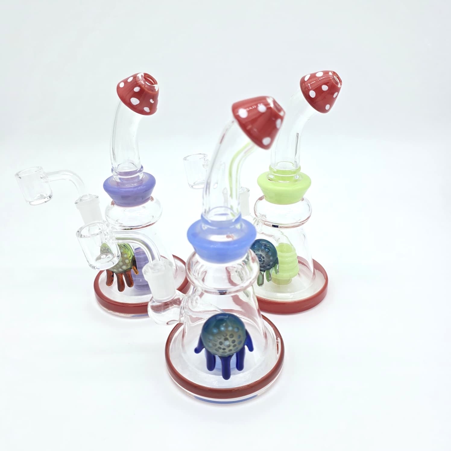 Tube Color Flat Bottom Dab Rig Water Pipe with 14MM glass bowl and stable flat base for wholesale smoke shops