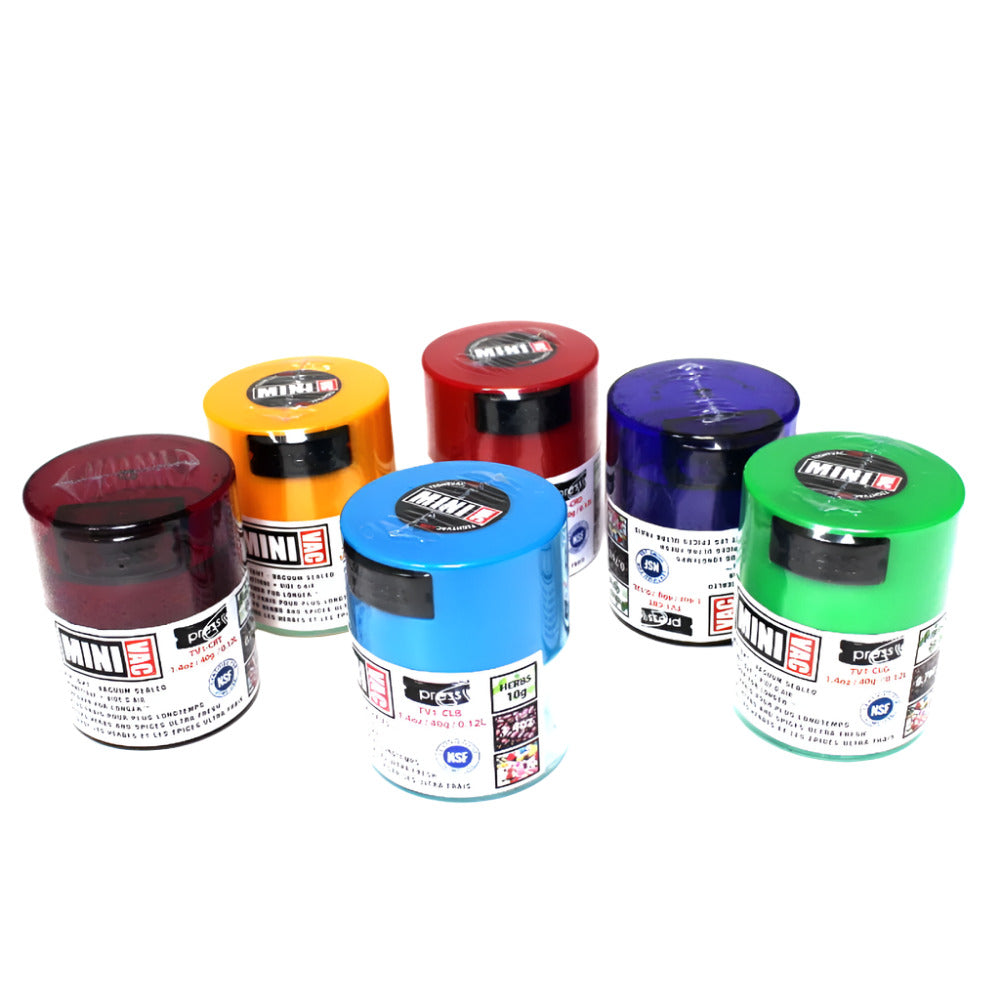 TV1 assorted color airtight jar 1.4 oz (0.12 liter) with strong sealing lid, durable container, and airtight protection for ultra-compact storage use.