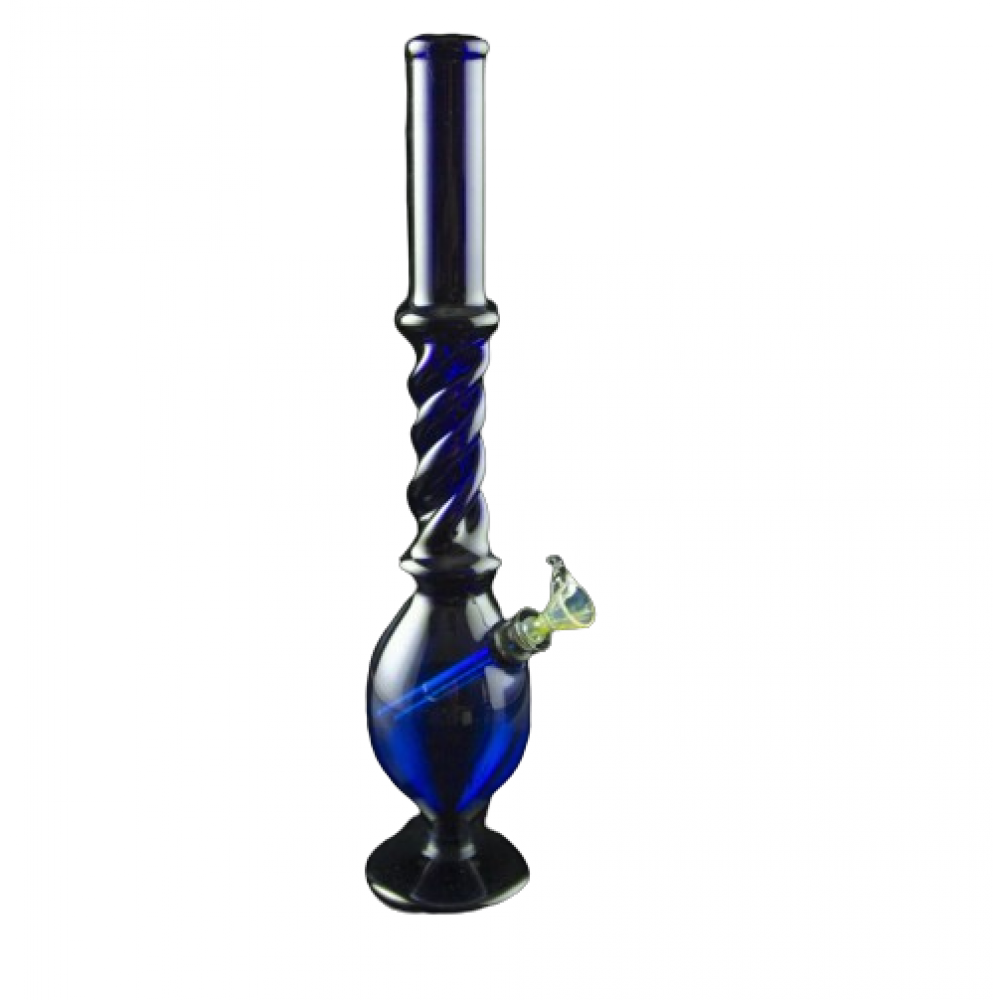 Twisted neck design regular water pipe with pedestal base, featuring durable glass construction, stable support, and smooth water filtration for enhanced airflow.