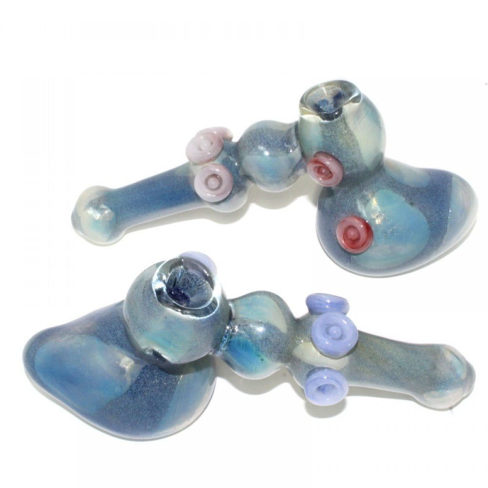 Unique Design Blue Doted Color Extra Heavy Duty Glass Hammer Large Size with thick glass construction, blue dot accents, and handcrafted detailing.