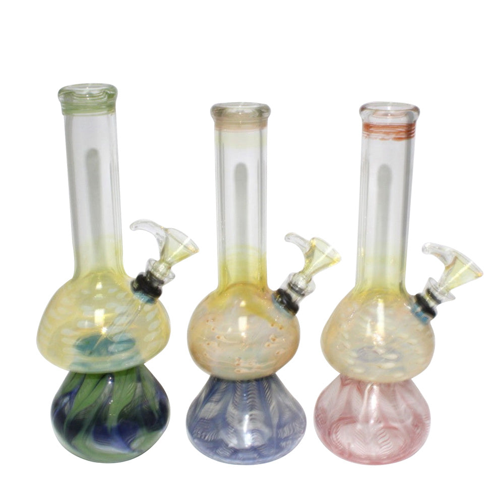 USA Made Double Round Base Water Pipe Regular featuring durable thick glass construction, unique double round base design, and smooth airflow system.