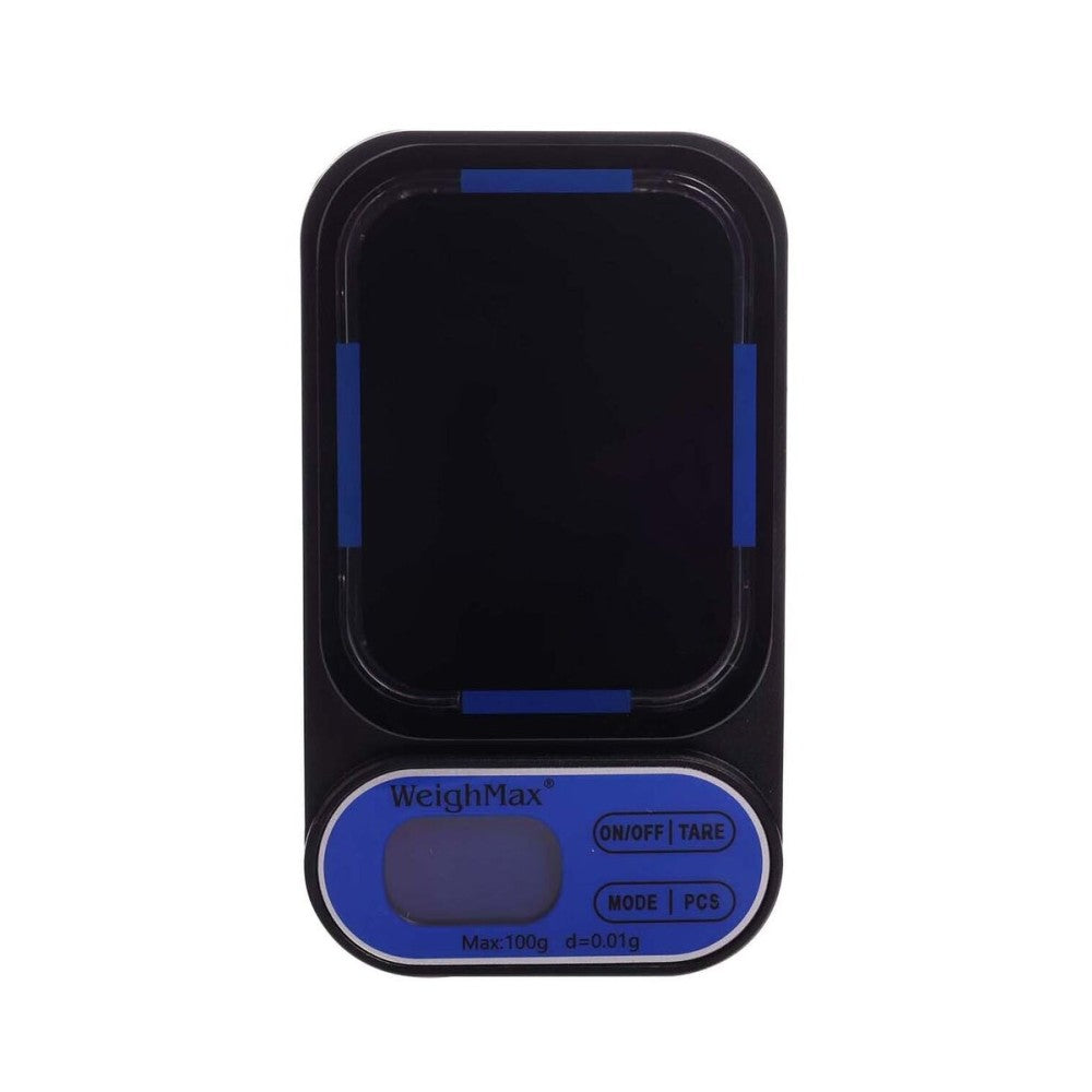 Weigh Max L2-100 LED digital scale, 100g capacity with 0.01g precision, compact portable design with bright LED display for accurate weighing.