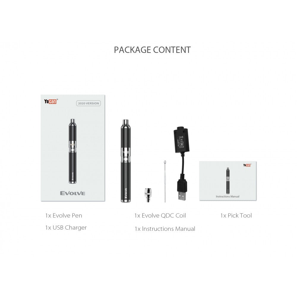 Yocan Evolve wax pen kit 2020 version dab vaporizer device for wax concentrates portable rechargeable pen style vaporizer for smooth performance
