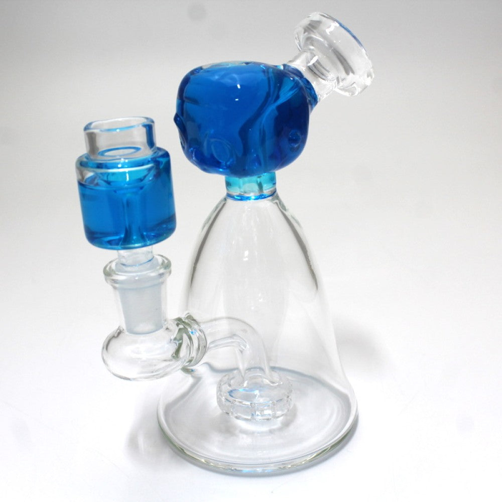 6'' Liquid Filled Character Design Dab Rig Water Pipe With Liquid Filled 14 MM Male Glass On Glass Bowl