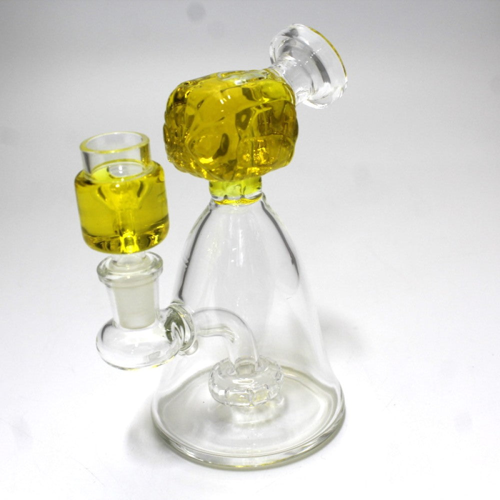 6'' Liquid Filled Character Design Dab Rig Water Pipe With Liquid Filled 14 MM Male Glass On Glass Bowl