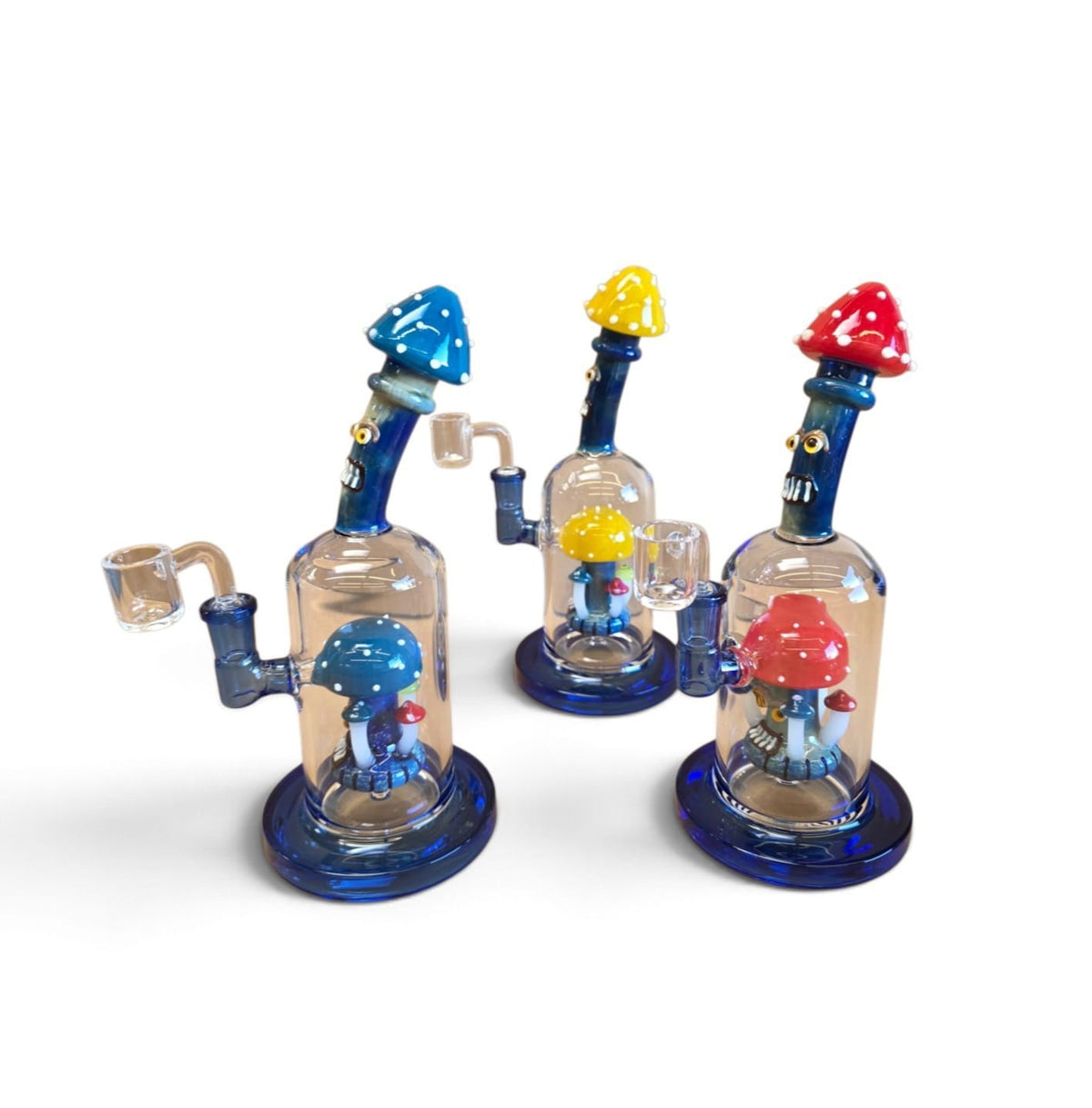 9.5'' Mushroom Percolator Tube Color Water Pipe With 14 MM Male Banger