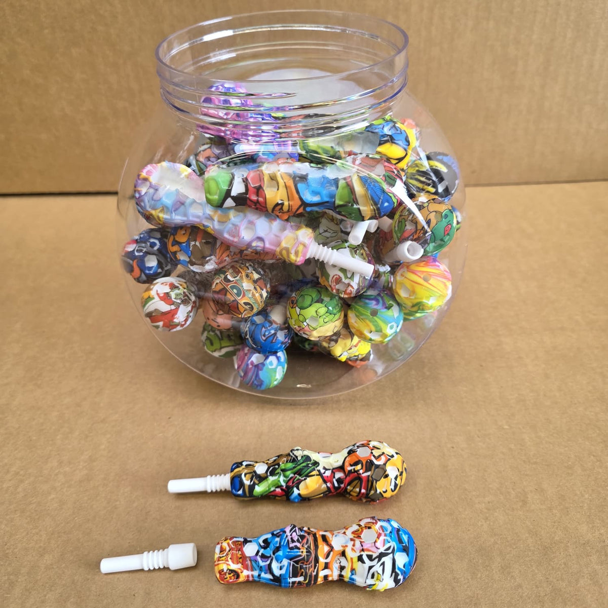 3'' Silicone Print Color Honeycomb Design Dab Straw Kit With 10MM Ceramic Nail