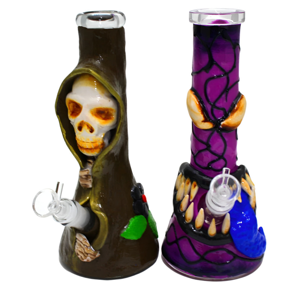 Durable 10-inch art-style glass water pipe with colorful design