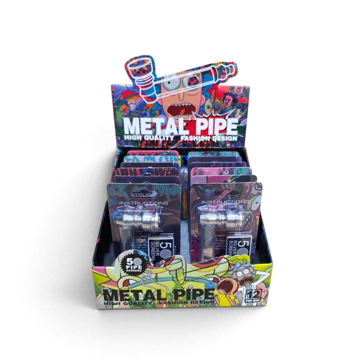 3'' Decal metal Pipe With Screen & Lid