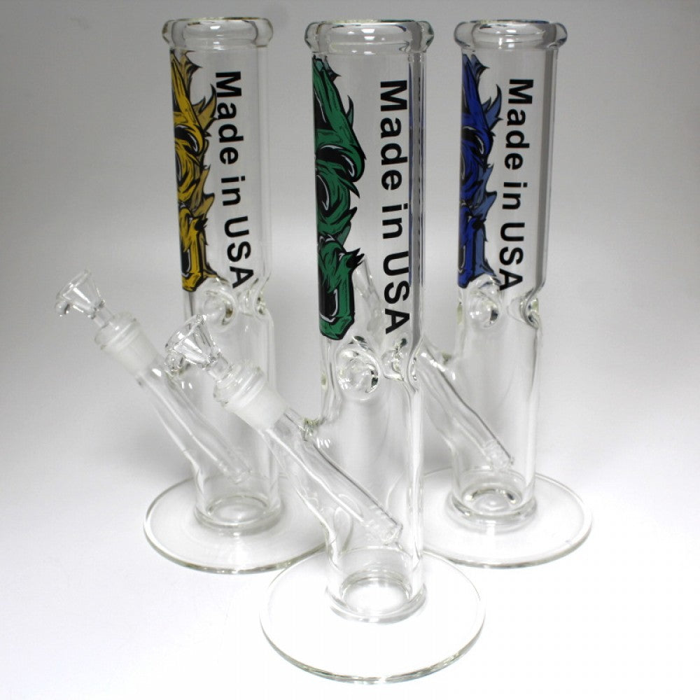 12'' USA MADE Sticker Design Straight Water Pipe G -G