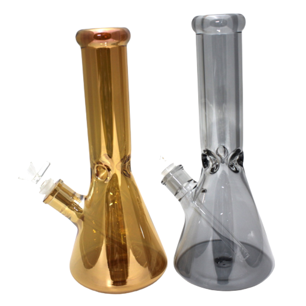12-inch colorful beaker base heavy-duty glass water pipe with 14mm male bowl and glass-on-glass (G-G) joint
