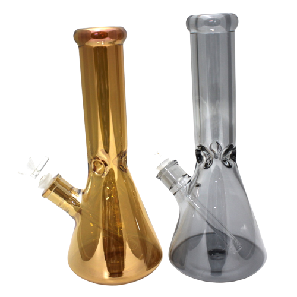 12'' Colorful Beaker Base Heavy Duty Water Pipe With 14 MM Male Bowl Glass On Glass