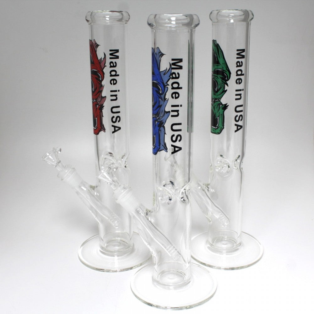 14'' USA MADE Sticker Design Straight Water Pipe G -G