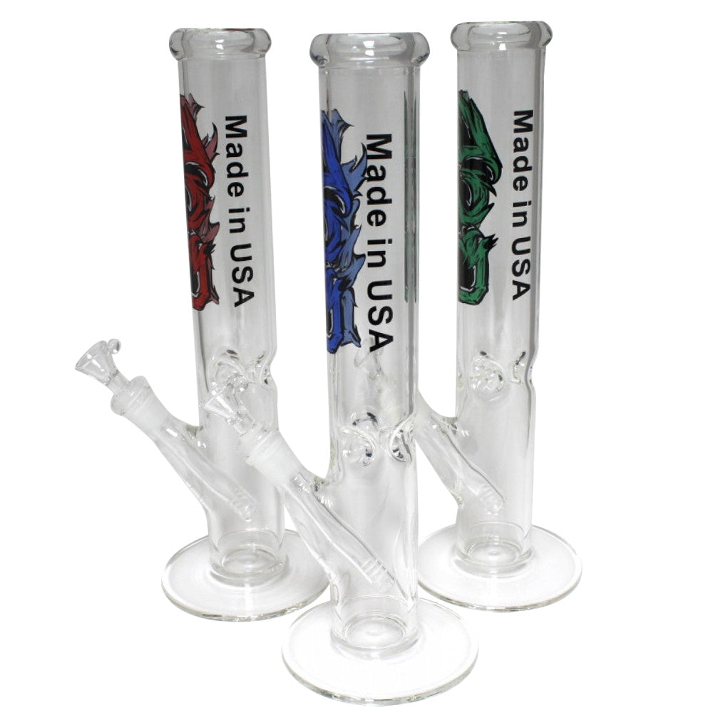 14'' USA MADE Sticker Design Straight Water Pipe G -G