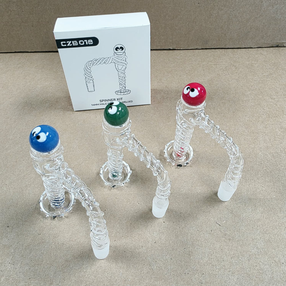Spinner Kit 14mm Male 90 Degree Banger Quartz Banger Set with Spinner Design for Smooth Airflow and Efficient Heating with Standard 14mm Joint Fit
