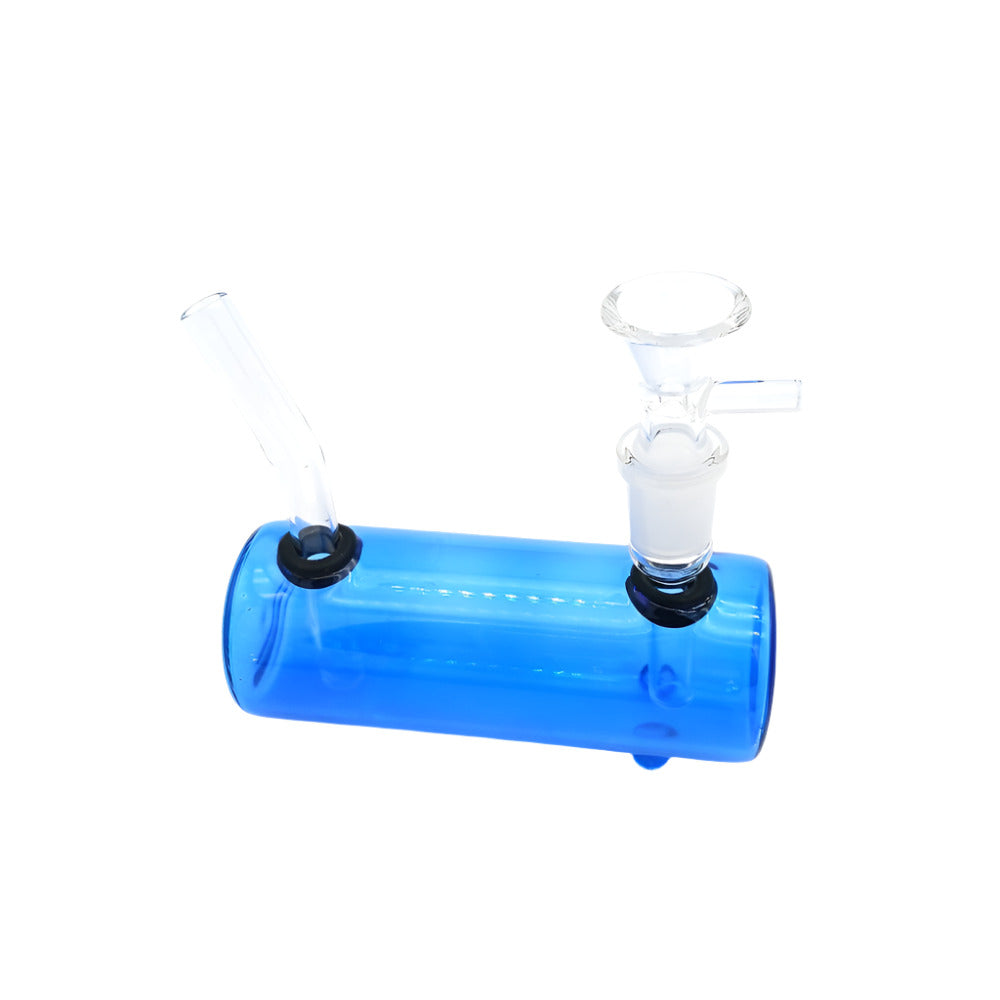 Roller design solid color glass water pipe with 14mm bowl, built from thick durable glass for smooth filtration, easy handling, and reliable smoking use.