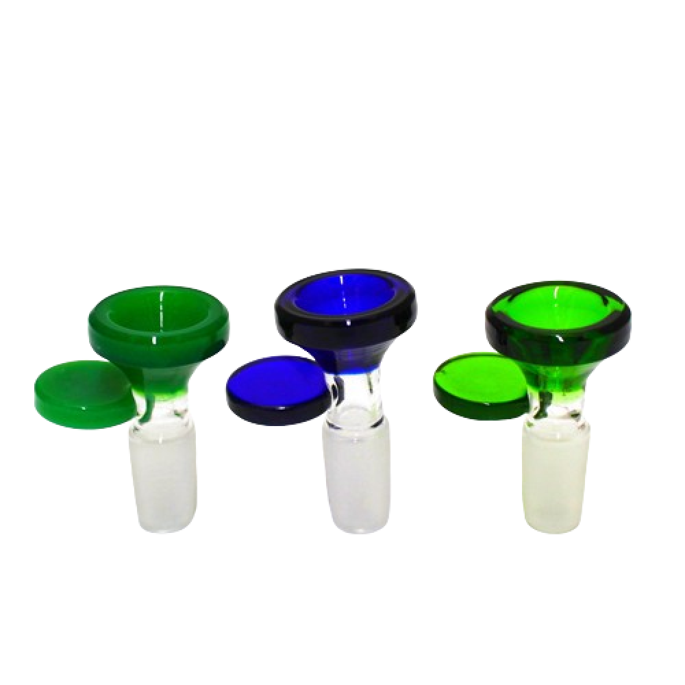 14MM Male Flat Handle Glass Bowl durable glass on glass accessory with flat grip handle design smooth airflow heat resistant and easy cleaning use.