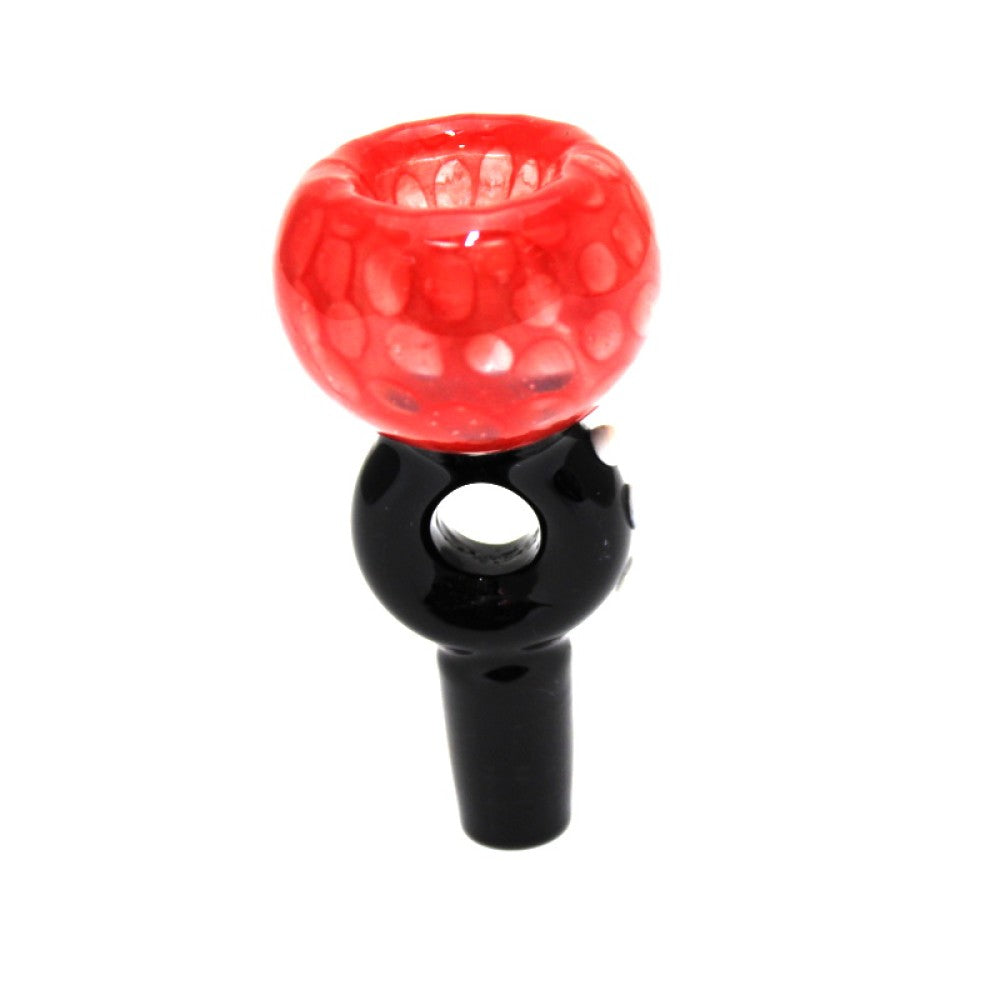 14mm male glass-on-glass bowl with bubble and donut design for smooth airflow and secure fitting