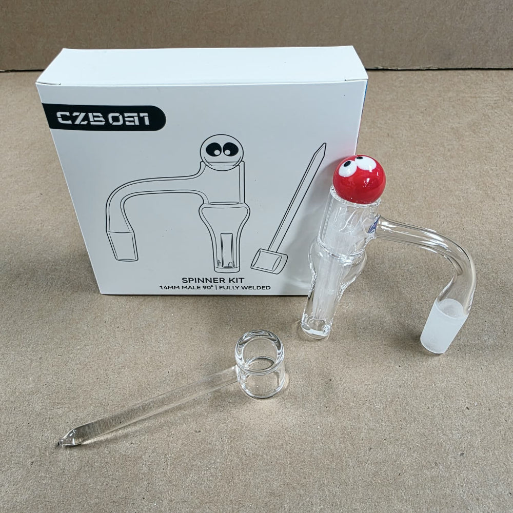 Quartz Spinner Banger Set 14mm Male Durable Quartz Banger with Spinner Design for Smooth Vaporization and Standard 14mm Male Joint Fit