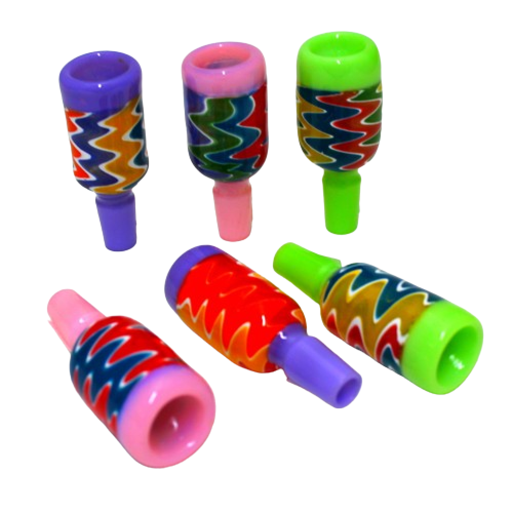 14mm Male Tube Zig Zag Color Bowl