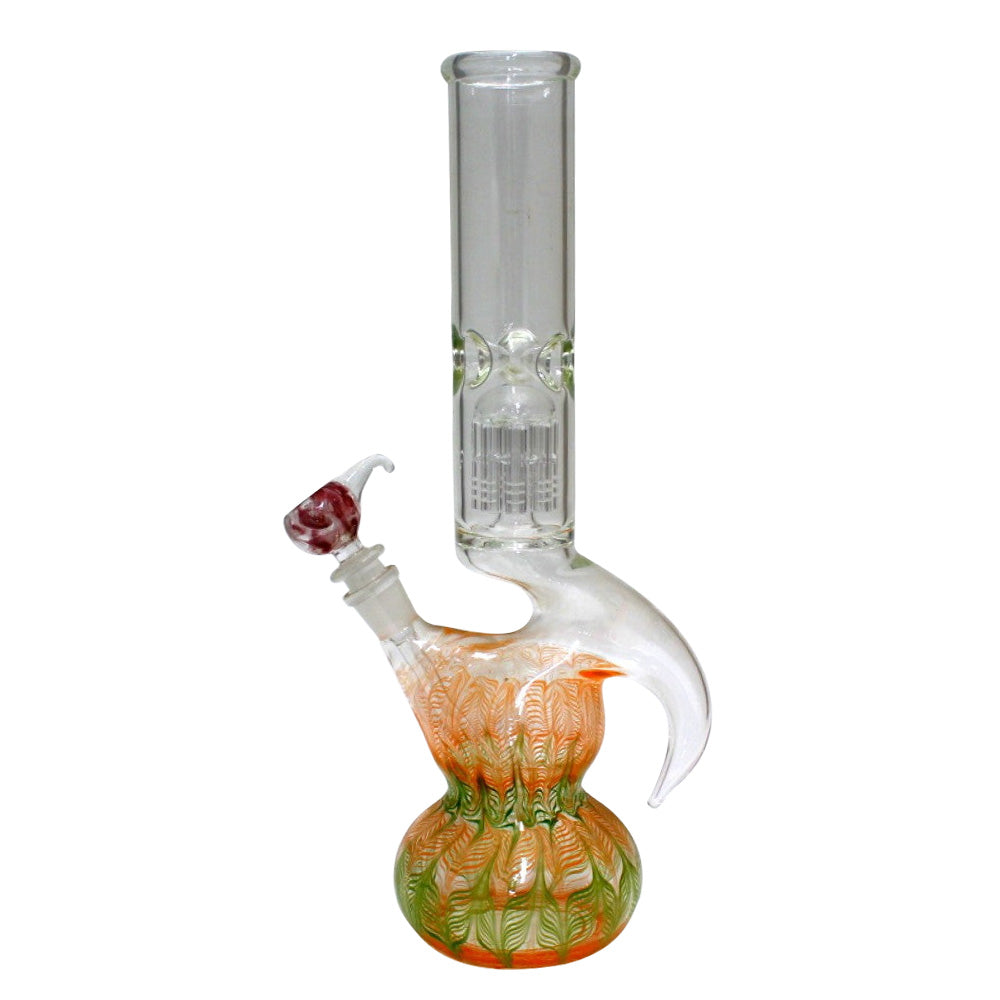 15'' Round Base Hook Design percolator Water Pipe G-G