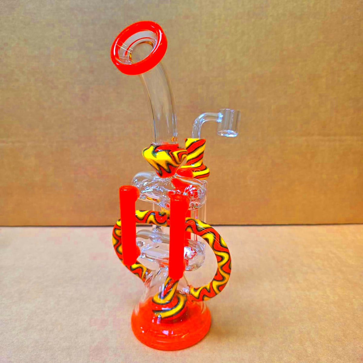 10.5'' Recycle Design Multi Color Water Pipe With 14 MM Male Banger