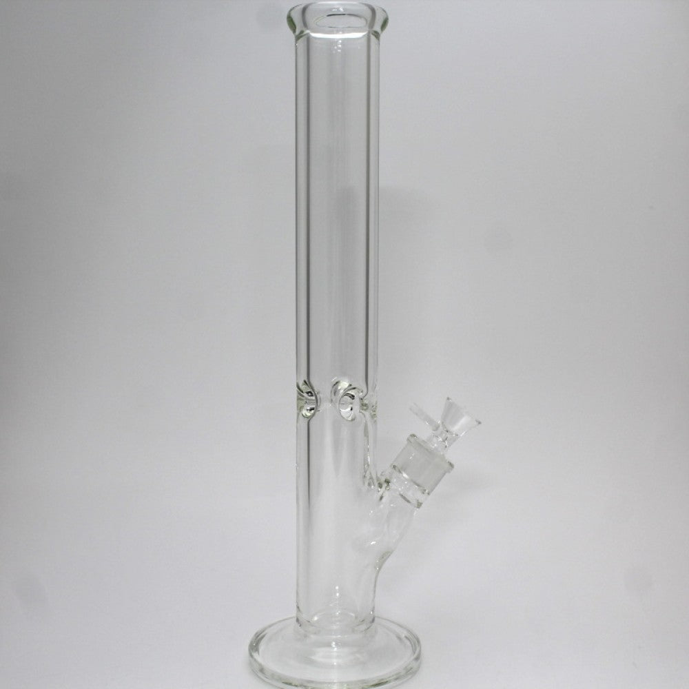 16'' 9 MM Thick Flat Bottom Straight Shooter Water Pipe With Down Stem & 14 MM Male Bowl Glass On Glass