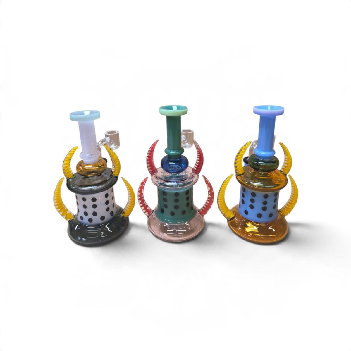 7'' Spiked Design  Dab Rig Water Pipe With 14 MM Male Banger