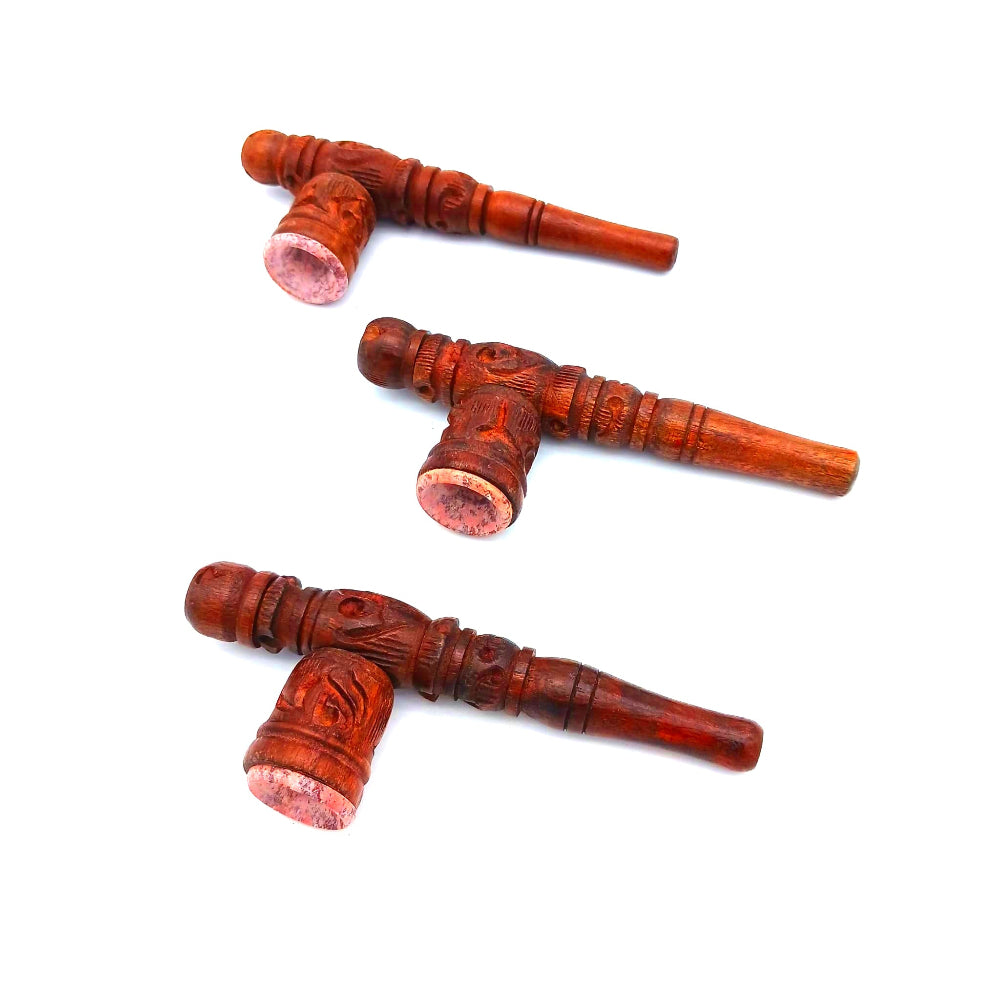 2 part wooden smoking pipe detachable natural wood design, durable and lightweight construction with smooth airflow for a classic smoking experience.