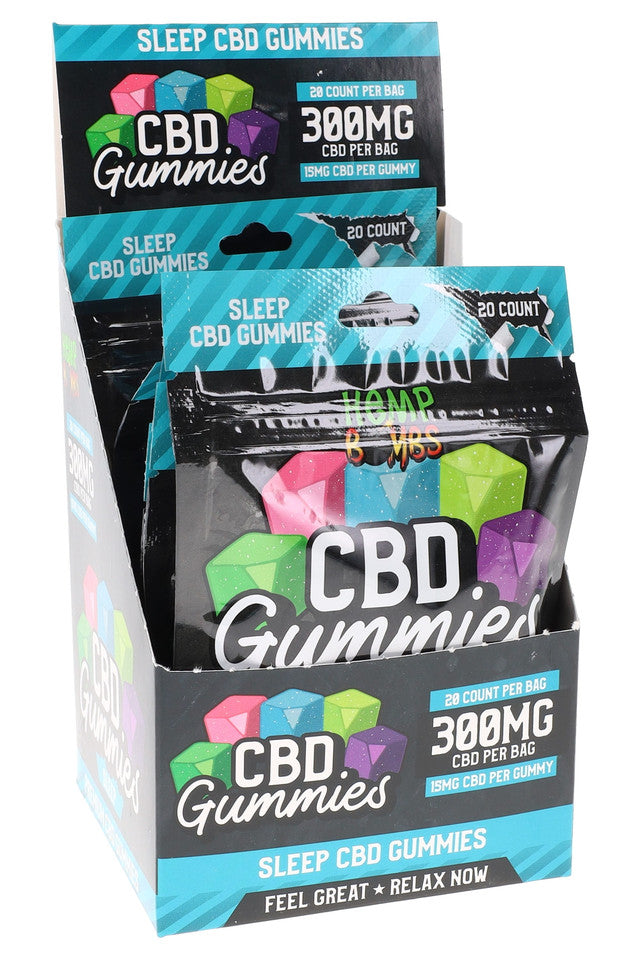 Hemp Bombs - CBD Sleep Gummies 20-count (15mg CBD ) Single Pack 300mg