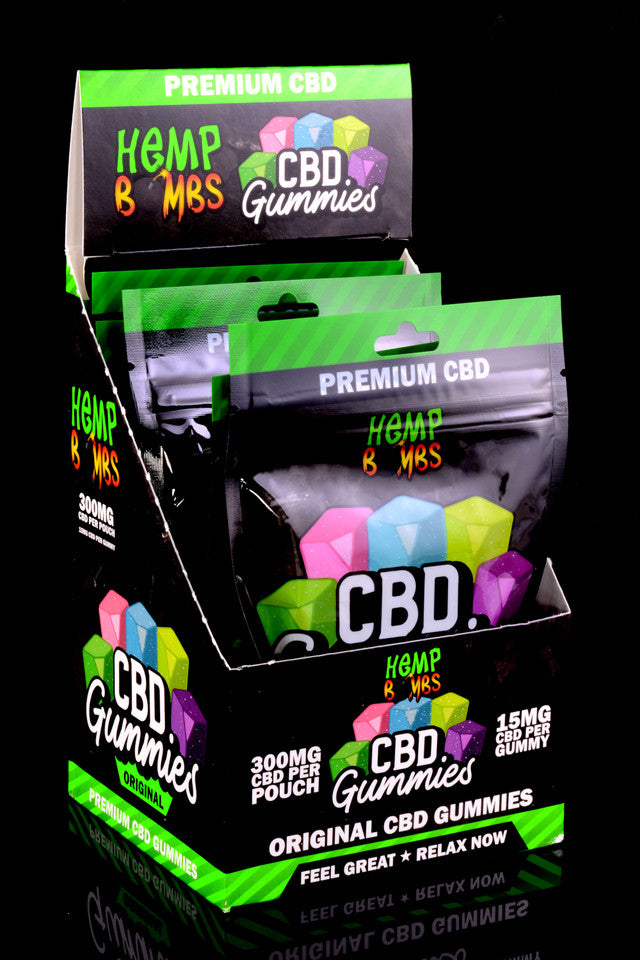 Hemp Bombs - Premium CBD Gummies 20-count (15mg Per Gummy) Single Pack 300mg Per Pouch