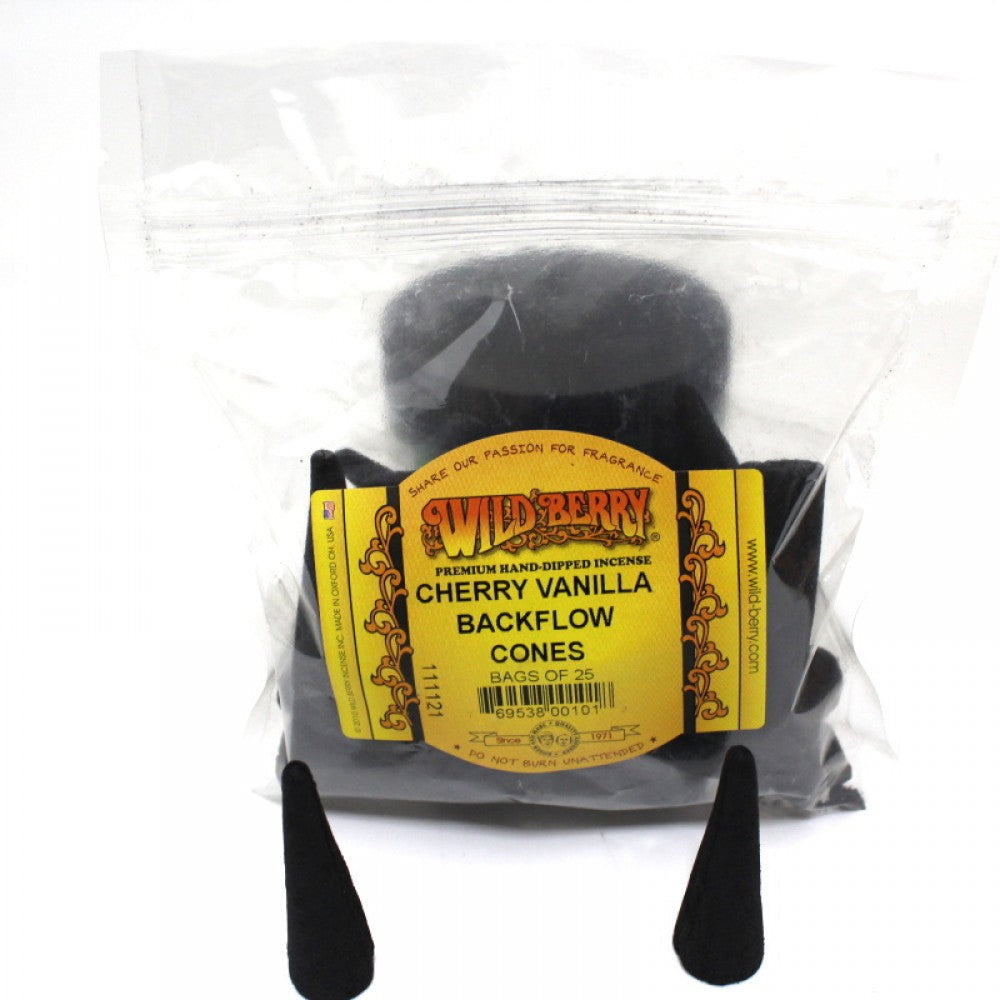 25pc Wild Berry Backflow Incense Cones aromatic fragrance cones with smoke flow effect ideal for meditation relaxation and décor purposes.