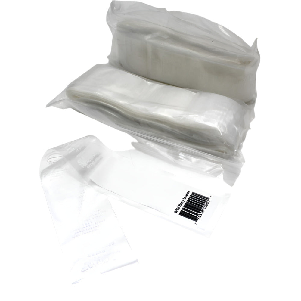 2” x 12” zip lock bags for Wild Berry incense, 100 count pack, durable clear storage bags with secure seal for incense packaging and freshness.