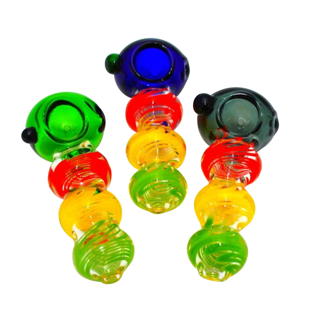 3.5" Rasta Color Step Design Hand Pipe