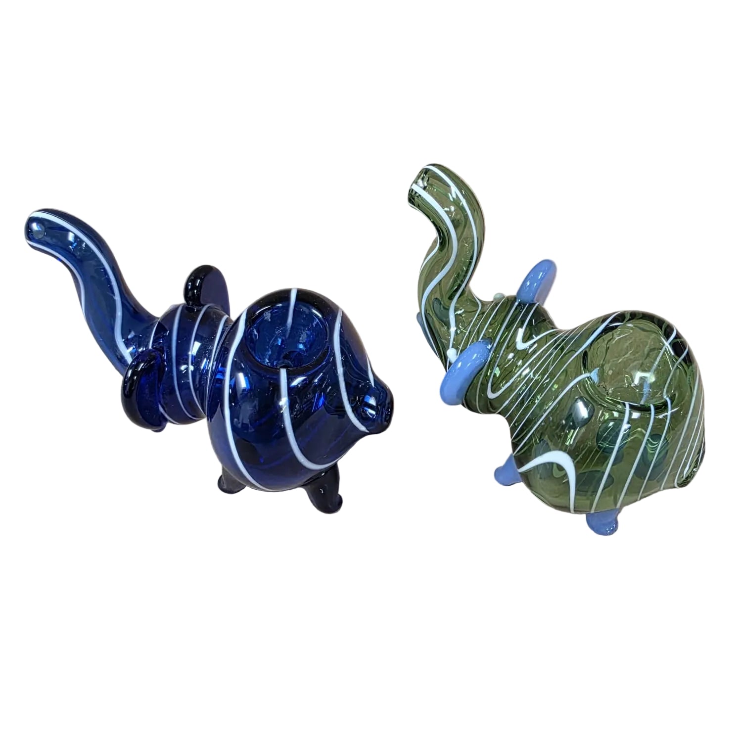3.5 inches multi color elephant glass pipe medium size