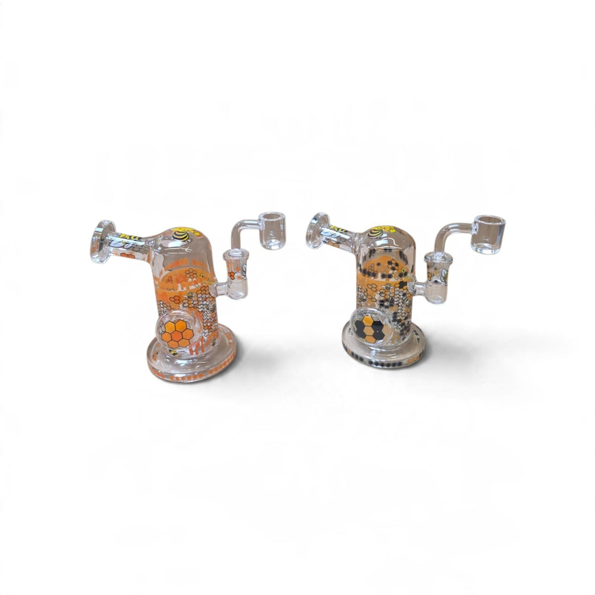 6'' Side Arm Decal Design Dab Rig Water Pipe with 14 MM Male Banger