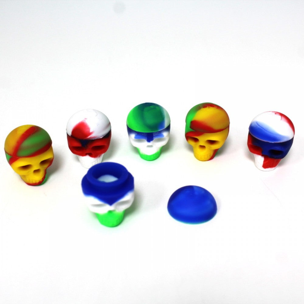 3 ML Silicone Multi Color Skull Design Container Small