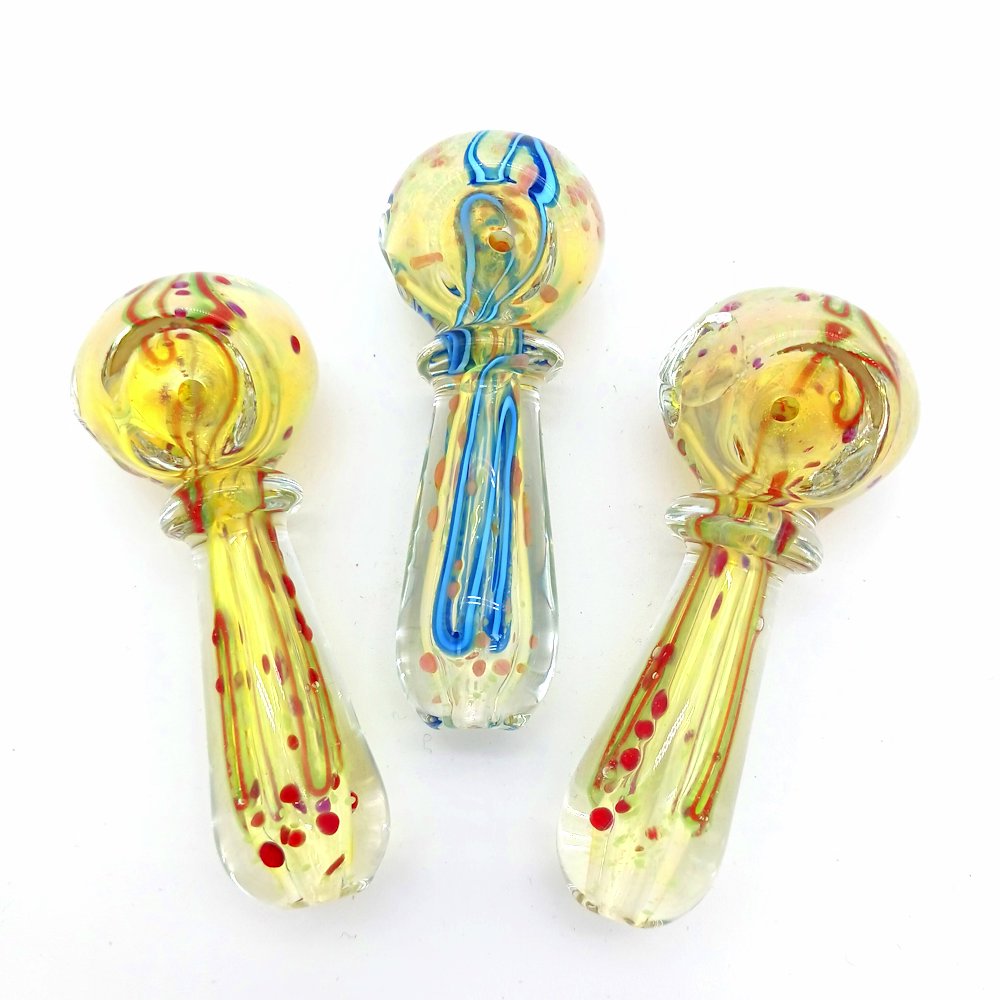 3" Spiral Confetti  Design Glass Hand Pipe