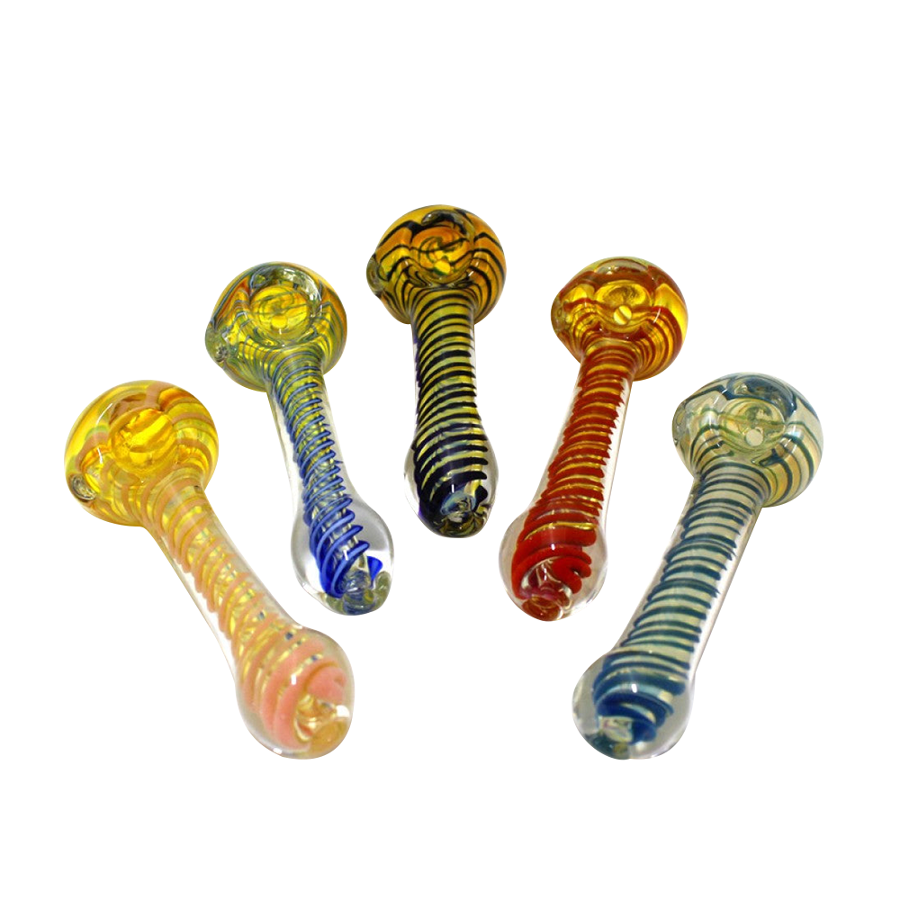 3'' Inner Swirl Coil Design Thick Heavy Duty Glass Hand Pipe