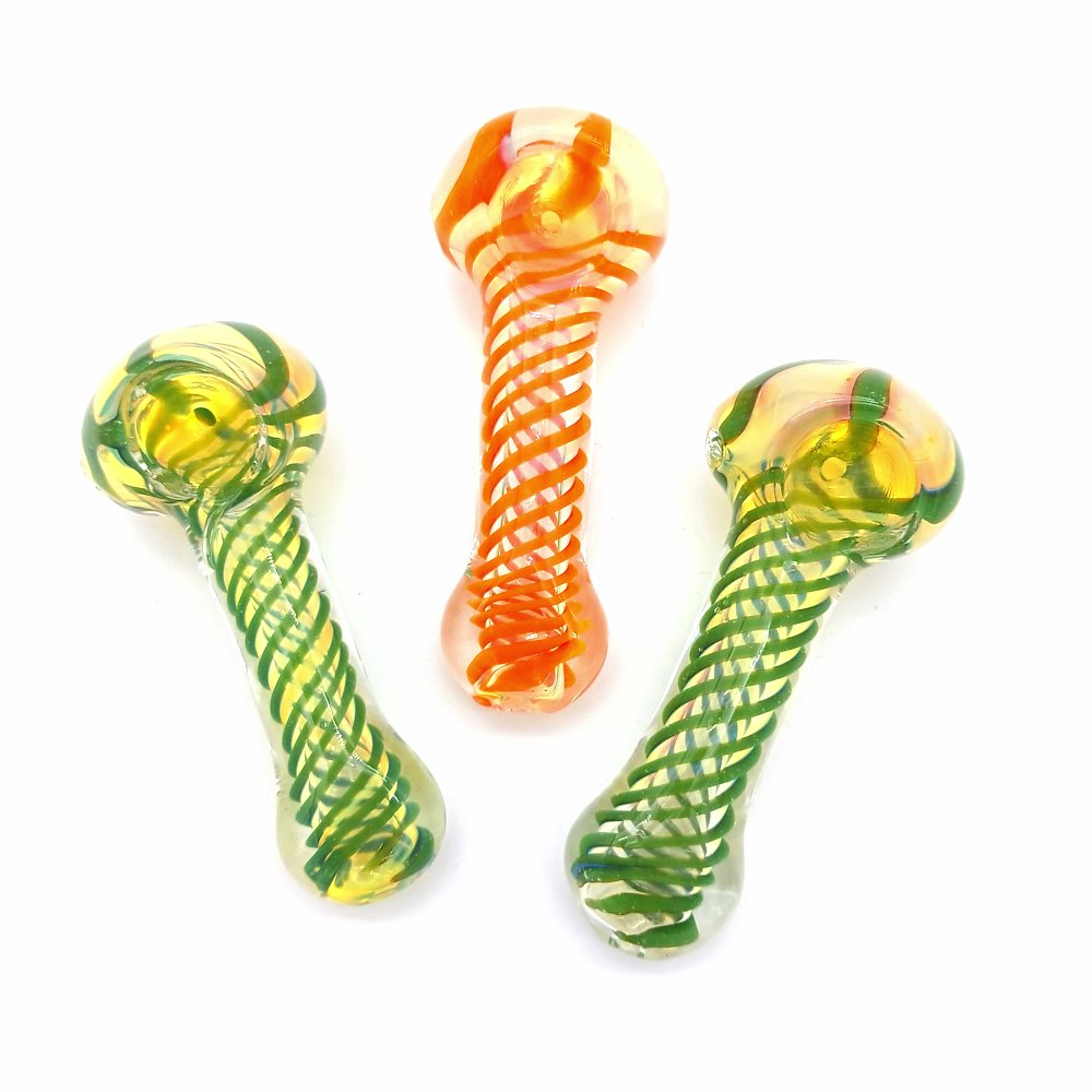 3'' Swirl  Design Glass Hand Pipe