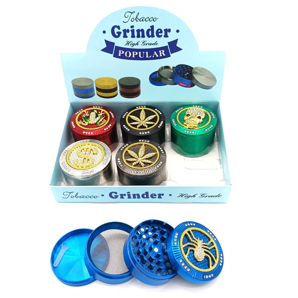 4 part top design grinder 63mm, built with durable metal construction, sharp teeth for efficient grinding, and multi-chamber system for smooth collection and use.