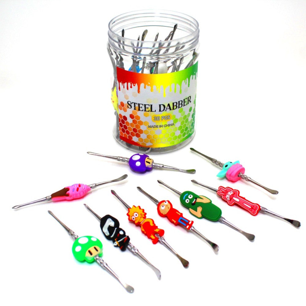 4.5'' Metal With Silicone Character Design Dab Tool 30 Pcs Per Jar