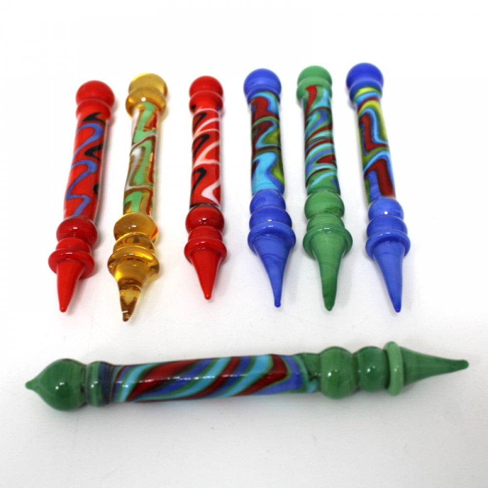 4.5'' Multi Color Pencil Design Glass Dab Tool