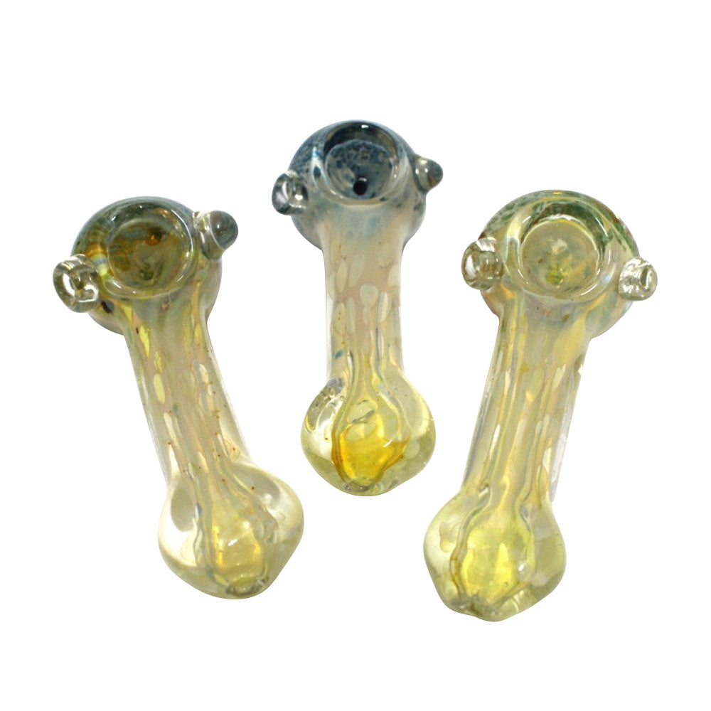 4.5'' Silver Fumed Bubble Art Design Heavy Duty Glass Hand Pipe