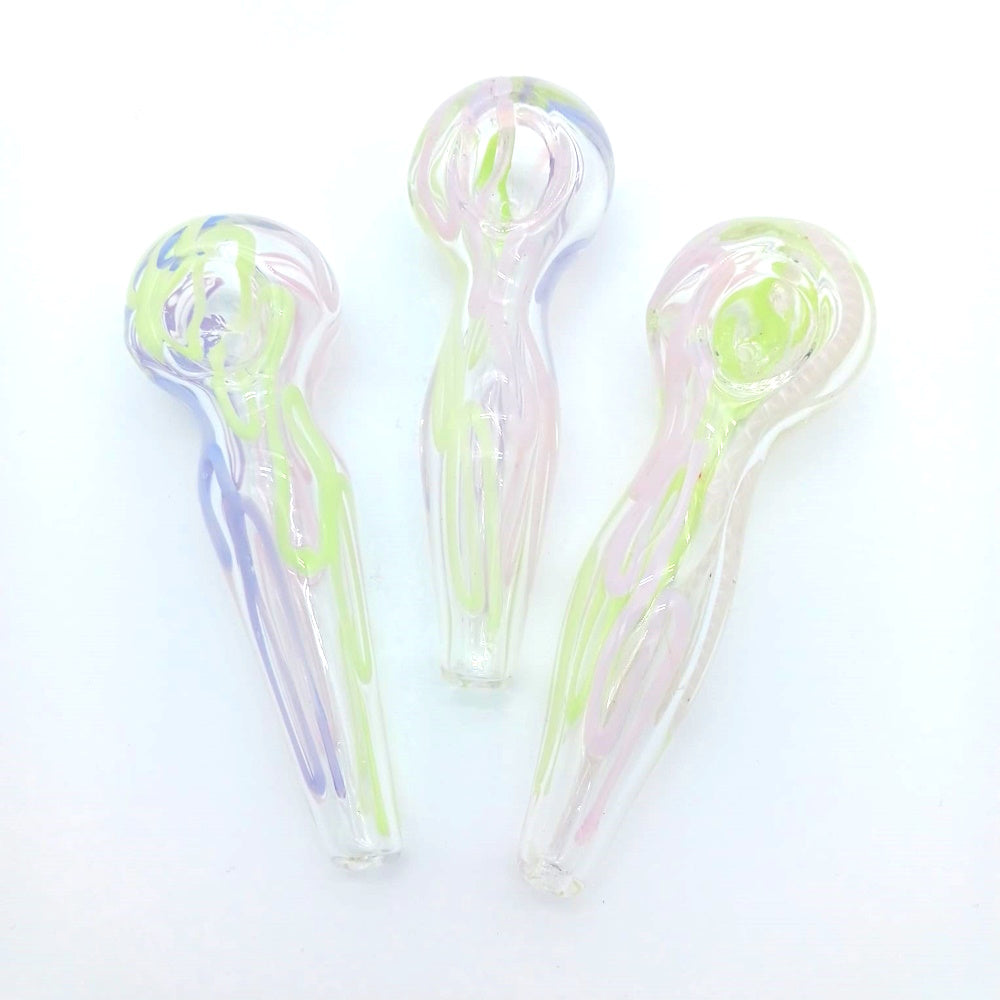 4.5" Pink Swirl Color Hand Pipe