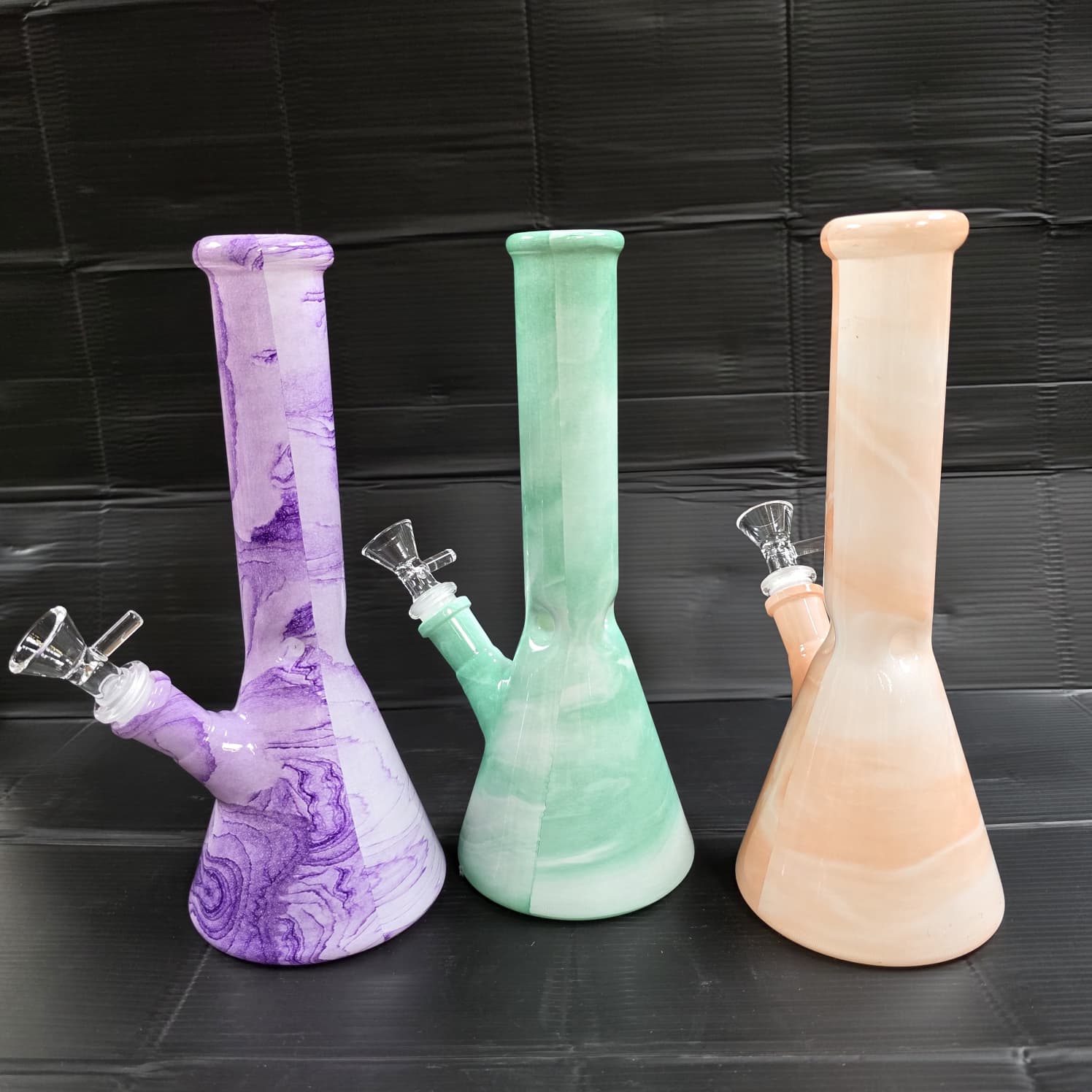 10" Marble  Color Beaker Water Pipe G-G
