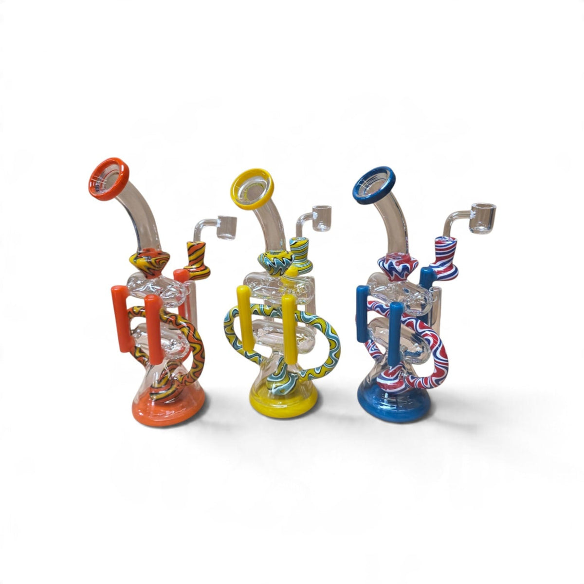 10.5'' Recycle Design Multi Color Water Pipe With 14 MM Male Banger
