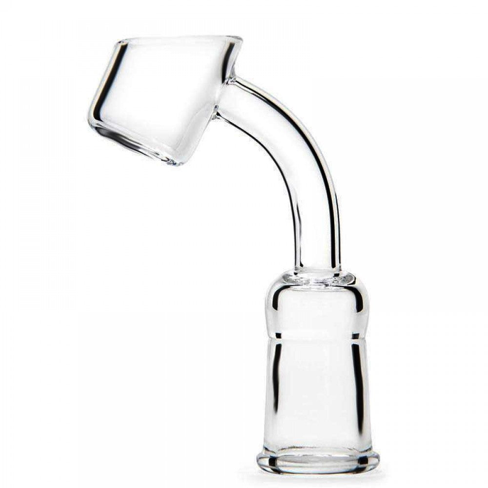 45 degree 14MM female domeless quartz banger nail made from heat resistant glass for smooth airflow and even heating.