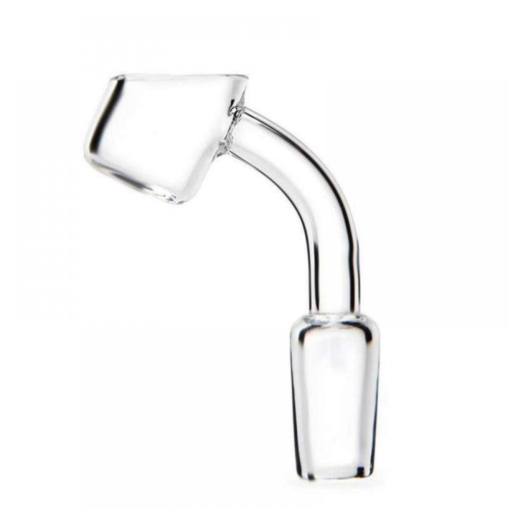 45 degree 18MM male domeless quartz banger nail made from heat resistant glass for smooth airflow and heating performance.