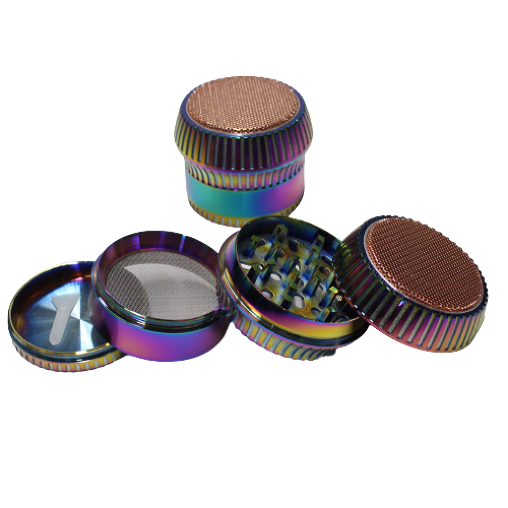 4 Part Rainbow Color Heavy New Top Design Art Grinder 63 MM